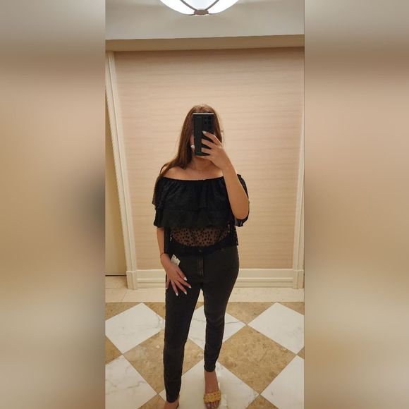 Zara black denim skinny jeans